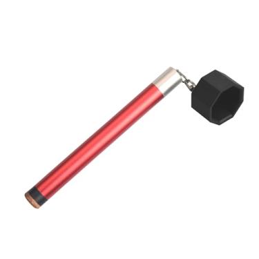 Imagem de LAKE OF FIRE Suporte de giz octogonal para taco de sinuca – Acessório de bilhar 2 em 1 com suporte de giz de piscina e ferramenta de ponta de taco vermelho