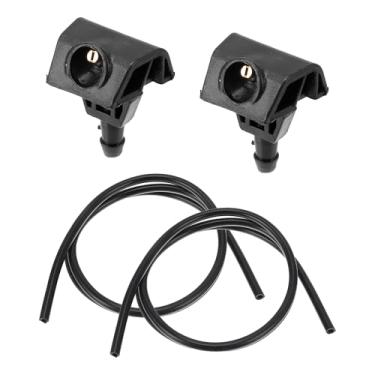 Imagem de A ABSOPRO Kit de bocal de lavador de para-brisa para Nissan Note 2006-2013 Bocais de pulverização de para-brisa limpador de spray jato Nº 289329U000 2 peças Mangueira de fluido de 1 metro