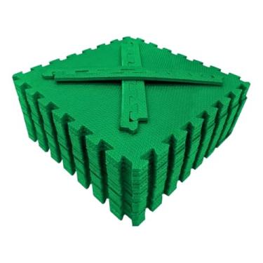 Imagem de Tatame Tapete Eva Emborrachado Infantil 50cmx50cmx10mm 4 Un (Verde bandeira)