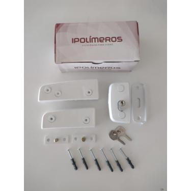 Imagem de Kit 01 fechadura porta pivotante de vidro temperado - Ipolímeros (Branco)