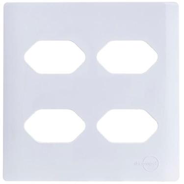 Imagem de Placa 4x4 para 4 Tomadas Universais 2P+T Branco da Linha Novara - 1100