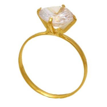 Imagem de Anel Solitário Grande de Aro Fino Zircônia Folheado em Ouro 18K Softjoias (28)