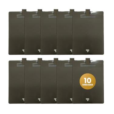 Imagem de Prancheta Acrílico Ofício Fumê Garra Metal - Kit C/ 10 Un