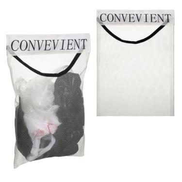 Imagem de Lnngub 2 peças de suporte de saco plástico de malha aderente para parede, dispensador de saco de rede para sacolas plásticas, sacolas de supermercado, armazenamento para casa e cozinha