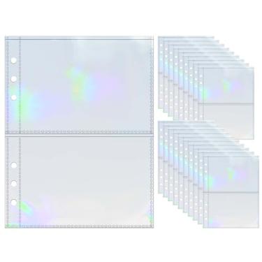 Imagem de A5 capas para cartões fotográficos, 20 peças de protetores de folha, 13 x 9 cm, 2 bolsos para cartões de fotos, limpadores a laser, páginas de refil de álbum de fotos PP para fichário de 6 anéis