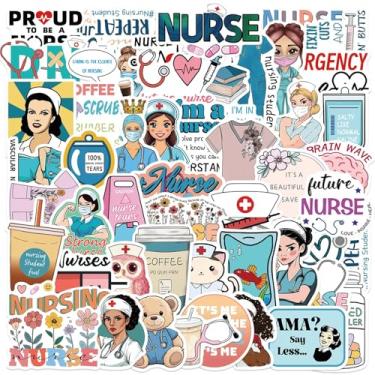 Imagem de 100 adesivos de enfermeira, presentes de enfermeira, adesivos de vinil de enfermagem, adequados para laptops e garrafas de água, teclados, mochilas, boné, álbuns de recortes, acessórios de enfermeiras