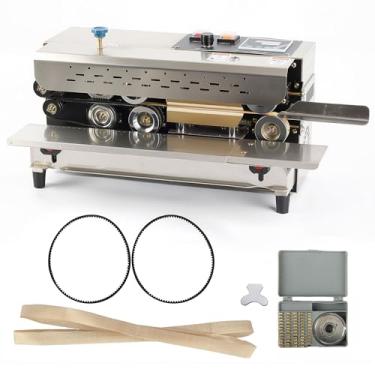 Imagem de U.S. SOLID Máquina seladora contínua de aço inoxidável, seladora horizontal automática com controle digital de temperatura para filmes de sacos de PVC de 0,02 ~ 0,5 mm