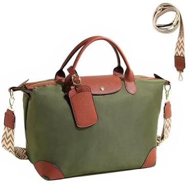 Imagem de Long Keeper Bolsa feminina grande transversal para academia, viagem, bolsa de ombro para o fim de semana, bolsa de ombro com alça, Verde, One Size