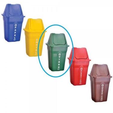 Imagem de Lixeira basculante com tampa coleta seletiva 60l santana - 1un - **ver