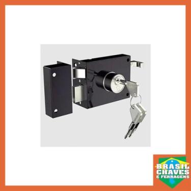 Imagem de Fechadura de Portão Sobrepor Tetra Chave 0235.07 Preta 100mm Soprano