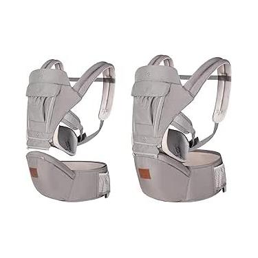 Imagem de Canguru Ergonômico Bebê 12 Posições Cinza Com Assento 3 Em 1