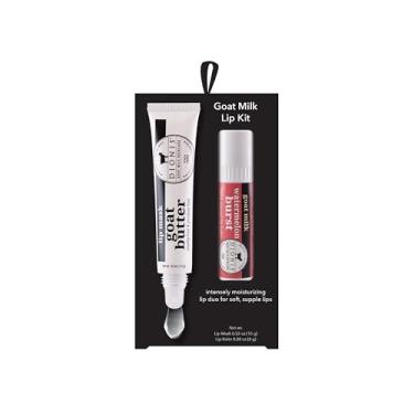 Imagem de Dionis Kit de máscara labial noturna de manteiga de cabra e protetor labial – Óleos de leite de cabra, jojoba e moringa hidratam e reparam lábios rachados durante a noite enquanto o protetor labial