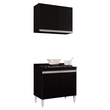 Imagem de Kit Armário Aéreo e Balcão para Cooktop de Cozinha 02 Portas Diana 80 cm - D`Rossi