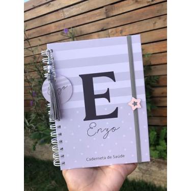 Imagem de Caderneta de Saúde Infantil Personalizada A5 | SUS Atualizado | Capa Dura | Tema Clean Cinza Fosco