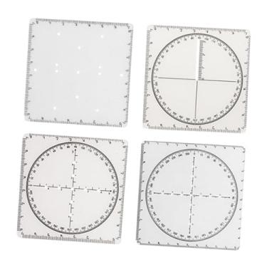 Imagem de Baoblaze Régua geométrica de 4 peças, ferramenta de desenho matemático, régua de dois eixos, réguas multifuncionais para funções matemáticas para pintura