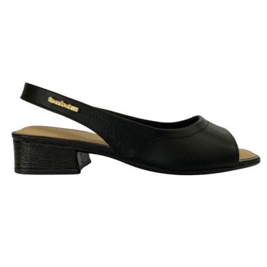 Imagem de Sandália Comfort Flex 2555404 Feminino Preto casual salrtinho