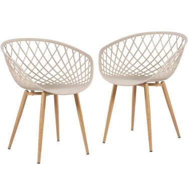 Imagem de Kit 2 Cadeiras Clarice Nest Com Apoio De Braços Sidera Nude