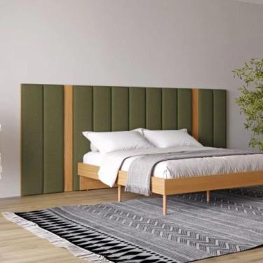 Imagem de Cabeceira Estofada para Cama de Casal 300cm TW196 Dalla Costa, Freijo/