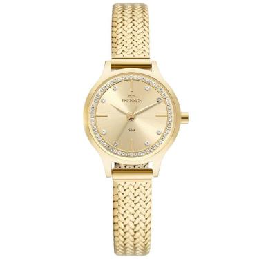 Imagem de Relógio TECHNOS feminino analógico dourado strass GL30FR/1X