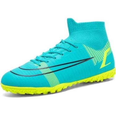Imagem de Tênis de futebol masculinos de futebol com pontas longas, couro e borr