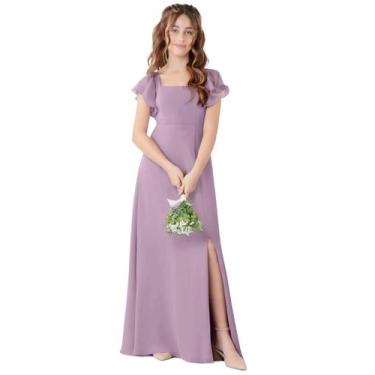 Imagem de Vestido de dama de honra Jirocum Chiffon para casamento de adolescente