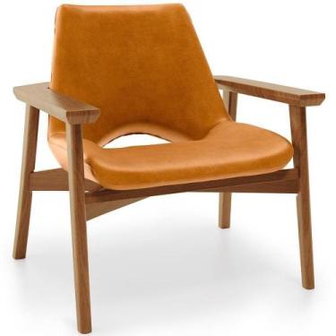 Imagem de Poltrona Decorativa Living Base Madeira Becker L02 material sintético 