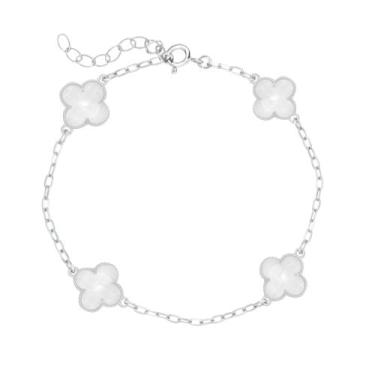 Imagem de Pulseira Trevo Cristal Virginia Folheada a Prata 925 - Papillon Semi J