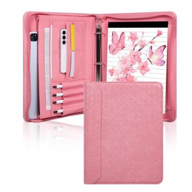 Imagem de Padfolio SUCCEWISHER de Cuero Vegano Rosa Súper a la Moda con Malla