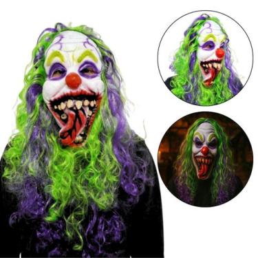 Imagem de Máscara de Látex Palhaço Terror Halloween Peruca - Extra Festas