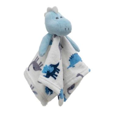 Imagem de Naninha bebê Dinossauro com Prendedor de Chupeta  30 x 30 cm - Pelucia