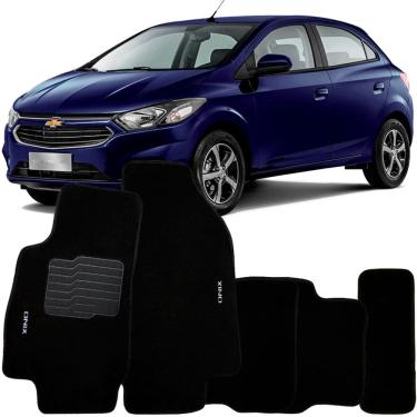 Imagem de Jogo de Tapete Automotivo Carpete Chevrolet Onix 2018 à 2019 Soft Logo Bordado 5 Peças