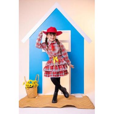 Imagem de Conjunto Junino Xadrez Chiquinha Vermelho - Festa Junina - Juninos, Ve