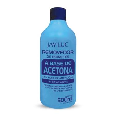 Imagem de Removedor De Esmaltes Com Óleo De Amêndoas Jay Luc 500Ml, Removedor Hidratante De Esmaltes A Base De Acetona, Azul, Remove O Esmalte Com Facilidade Sem Deixar As Unhas Brancas