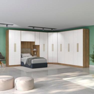 Imagem de Quarto Modular Kappesberg Adapt Nogueira/branco 8 Peças