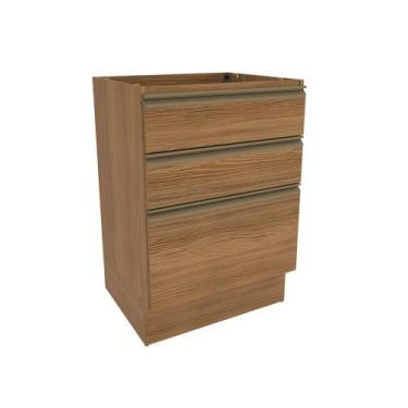 Imagem de Balcão 3 Gavetas Kappesberg Celeste 100% Mdf Nogueira 60cm