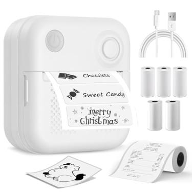 Imagem de Mini Impressora Etiquetas,Mini Impressora Termica Portatil Bluetooth para Classificação Doméstica, Impressora de Etiquetas Adesivas Ideal para Escolas, Crianças e Escritórios