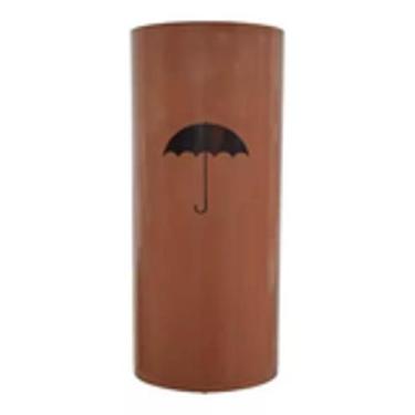 Imagem de Porta Guarda Chuva 22 Litros Plástico Com Adesivo - JSN, Marrom
