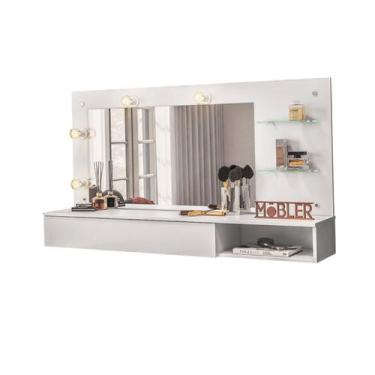 Imagem de Camarim Suspenso Ludmilla 4 Pontos de Luz 1 Gaveta-Branco Fosco - EdeC