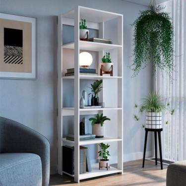 Imagem de Estante Livreiro 183x60cm 05 Prateleiras Branco Proddy Branco - MILANI