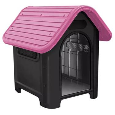 Imagem de Casinha Casa Cachorro Home Plástico Desmontável N4 Rosa - MecPet