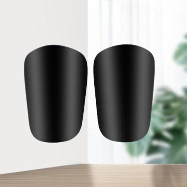 Imagem de 1 par de mini caneleiras pretas de futebol, proteção leve de PP e EVA para jogos e prática