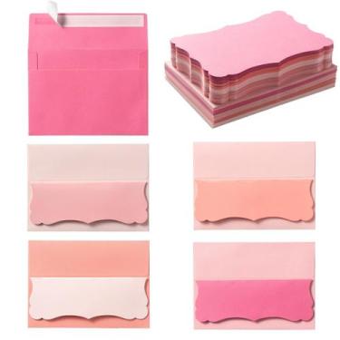 Imagem de Envelopes Toperd A7, pacote com 100 envelopes, rosa, autoadesivos, 13x