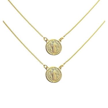Imagem de Escapulário São Bento 1.2 cm Banhado em Ouro18k