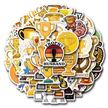 Imagem de 61pcs Trophy Stickers Pack, Aesthetic Cartoon Cute Vinyl Waterproof Decals for Water Bottle,Laptop,Phone,Skateboard,Scrapbooking,Bumper for Kids Teens Adults Fans for Party Supply