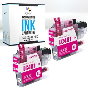 Imagem de CMYi LC401XL Cartucho de tinta de substituição magenta para impressora Brother DCP-J1800DW, MFC-J1010DW, J1012DW, J1170DW, J1800DW (2 Magenta)