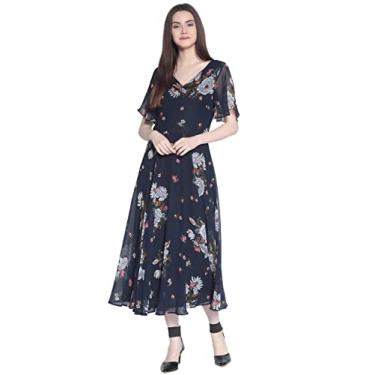 Imagem de Rare Georgette A-Line, Cinza: azul, M