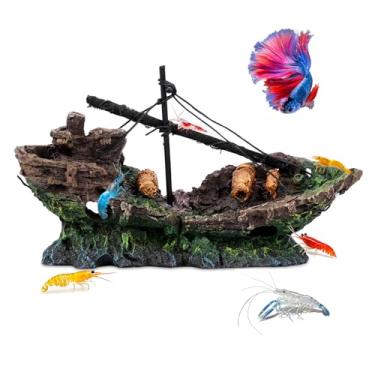 Imagem de Hygger CO2 Decorações de aquário multiestilo, ornamentos de aquário de resina natural para água doce e salgada (não para tanques de coral), esconderijos seguros para peixes Betta, camarão, peixes