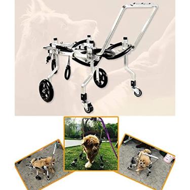 Imagem de PUJPOQRP Carrinho ajustável para cadeira de rodas para cães com rodas de caminhada para cães com deficiência Roda de mobilidade para cães para reabilitação da perna traseira para cães Peso 1-9,5 kg M