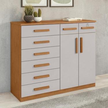 Imagem de Cômoda 8 Gavetas 2 Portas 118,5x142cm Toronto - Móveis Lopas