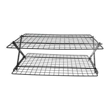 Imagem de Ｂｅｓｇａ Grelha de resfriamento para assar, suporte para alimentos, tortas, pizzas, fácil de limpar, organizador de cozinha, grelha dobrável de arame para, 2 Níveis